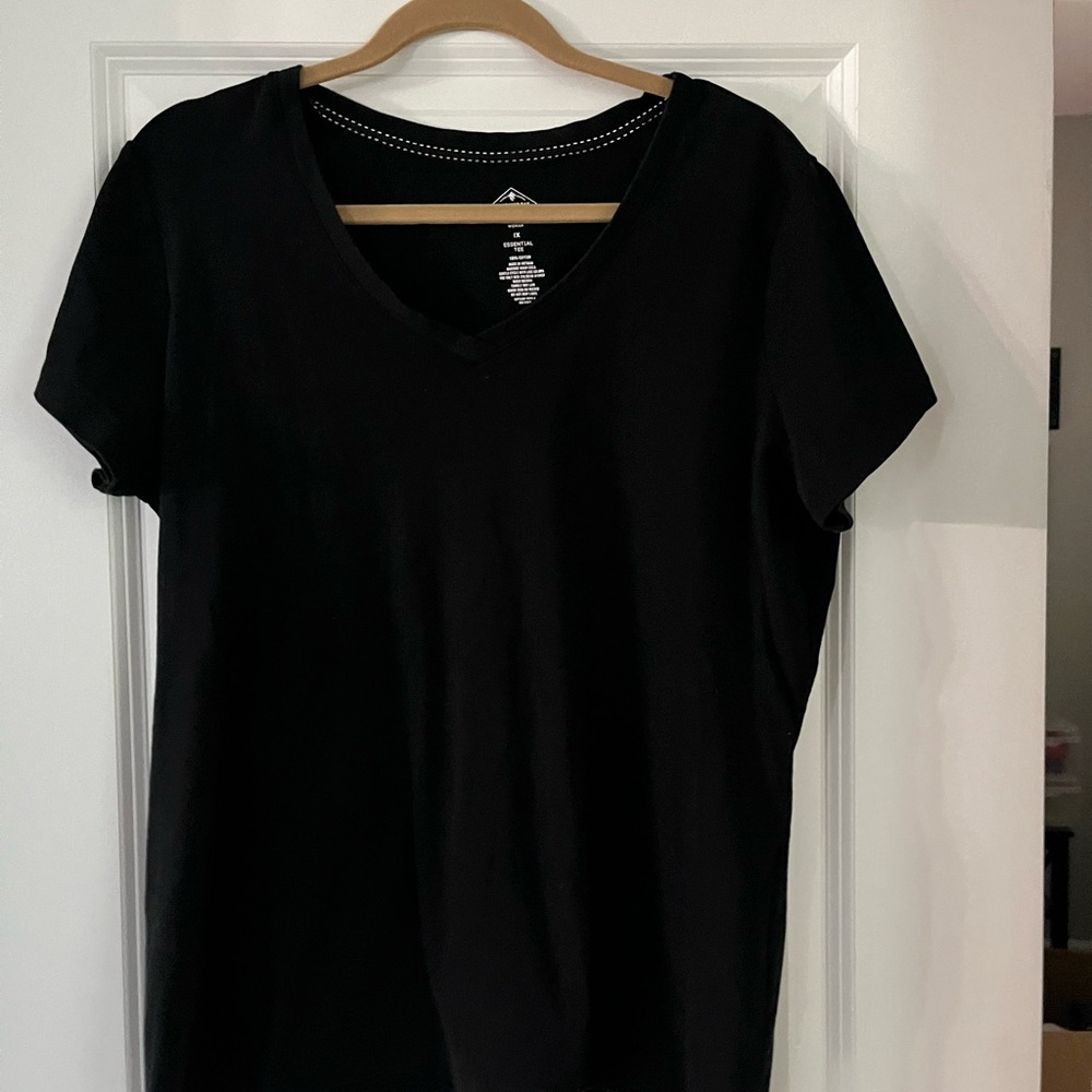 Classic Black V-Neck Women's Top